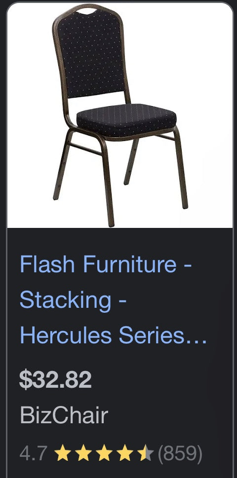 $25 ea. / Purple Stacking Chairs / Over 100 In Stock / Great Condition