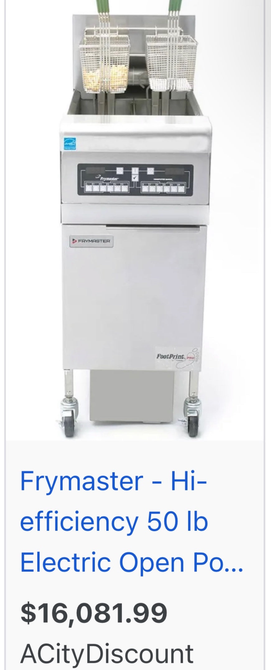 $3300 OBO / Frymaster 3PH Electric Fryer / Verified by Licensed Technitican / Ready for Pickup or Delivery