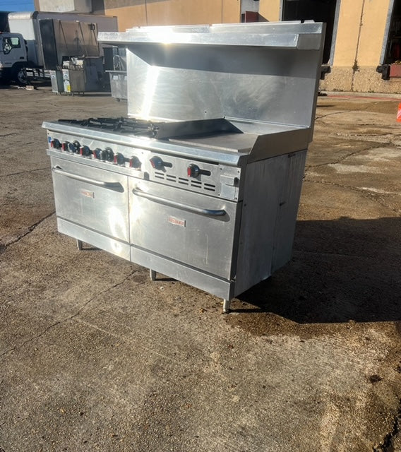 $2000 / Propane 6 Burner Stove w/ 24in Flatgrill / Certified by Licensed Tech / Quality Equipment