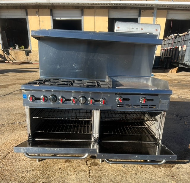 $2000 / Propane 6 Burner Stove w/ 24in Flatgrill / Certified by Licensed Tech / Quality Equipment