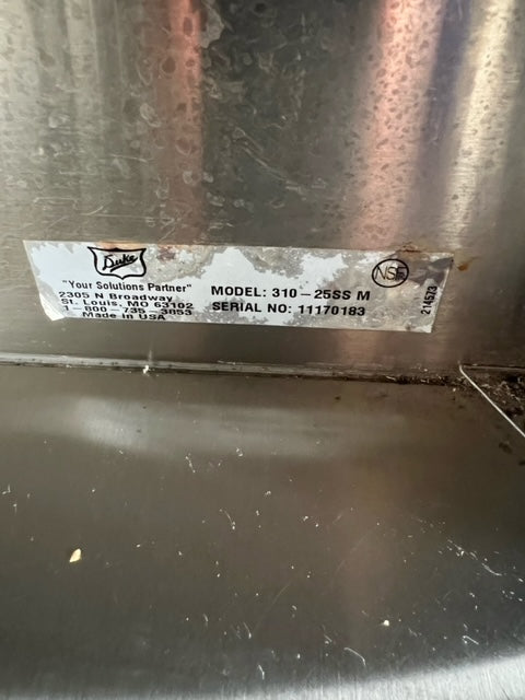 $2000 / Duke 310-25SS 60" Stationary Serving