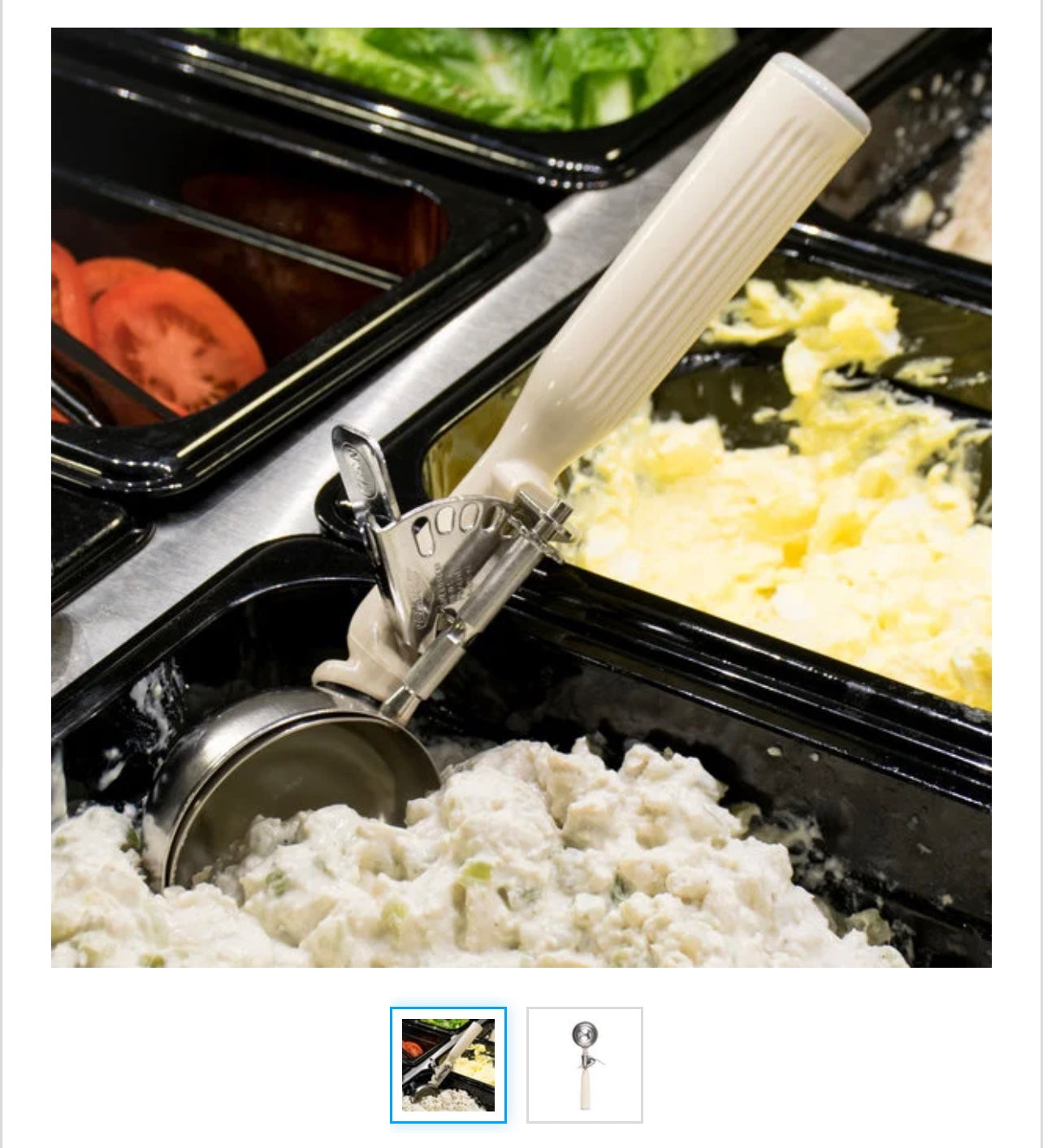 Vollrath 47141 Jacob's Pride #10 Ivory Thumb Press Disher - 3.25 oz