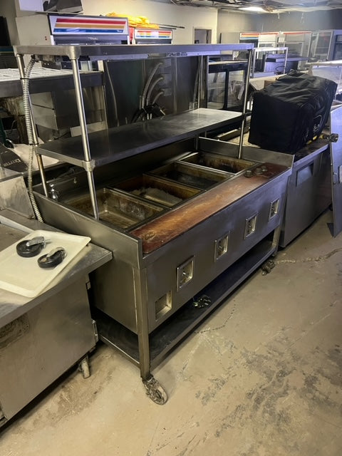 $2200 / 4 Well Electric Steam Table w/ Storage Rack / Great Piece / 4 Bay Warmer / Restaurant Equipment