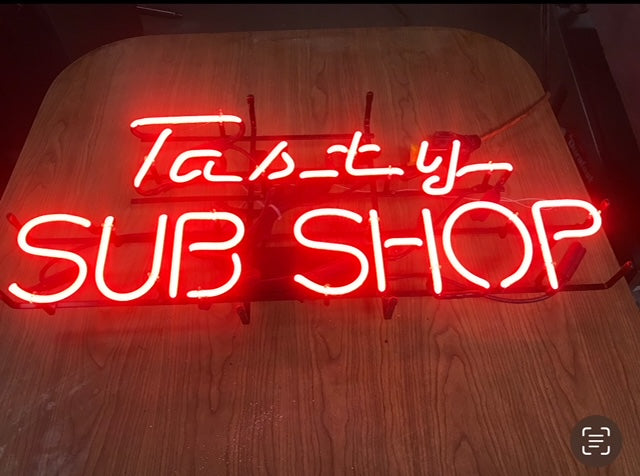 $100 / “Tasty Sub Shop” Neon Sign / Sub Restaurant / Sandwich Restaura ...
