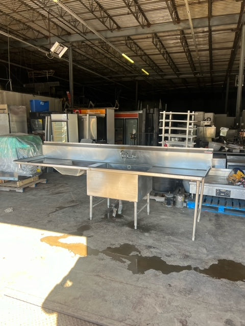 $1700 / 11 Ft Stainless Steel Sink w/ Sliding Compartment / Restaurant Equipment / Commercial Equipment