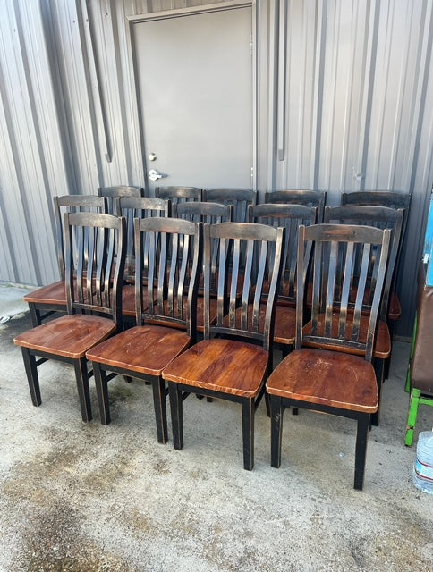 $75ea. / 14 Solid Wood Brown Restaurant Chairs / Great Condition