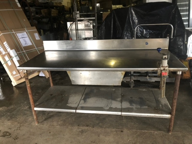 $500 / 72x30 Stainless Steel w/ Backsplash Bottom Shelf, Can Opener