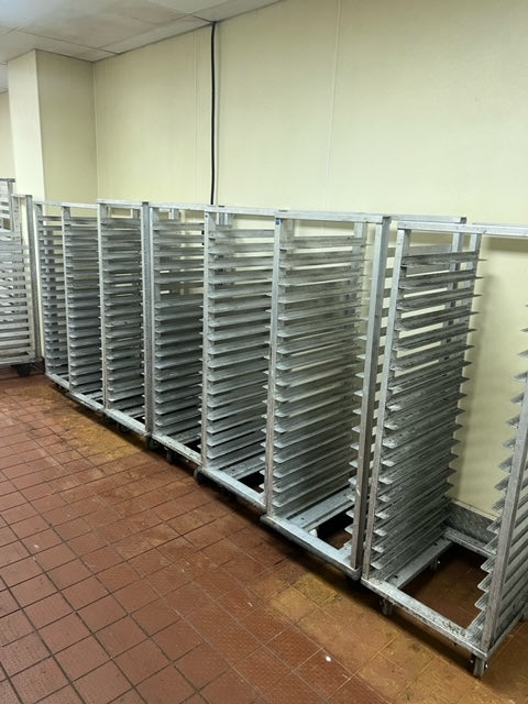 $800ea. / 9 Cres Cor Rolling Sheet Pan Racks / Great Condition / Shipping Available / Bakery Equipment