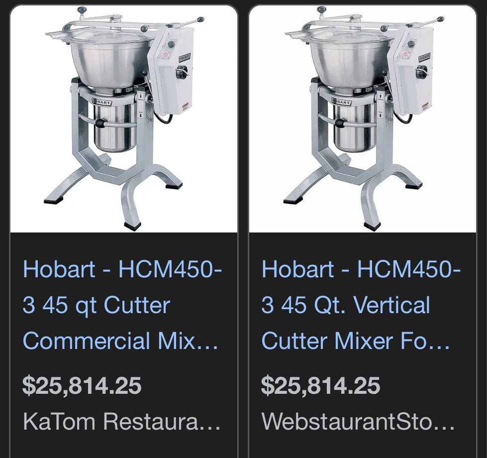5000 / Hobart HCM450 45 Quart Vertical Cutter Mixer / Restaurant Equi