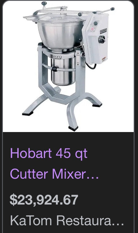 $5000 / Hobart HCM450 45 qt Cutter Mixer w/ Stainless Tilting Bowl / Certified by Licensed Tech