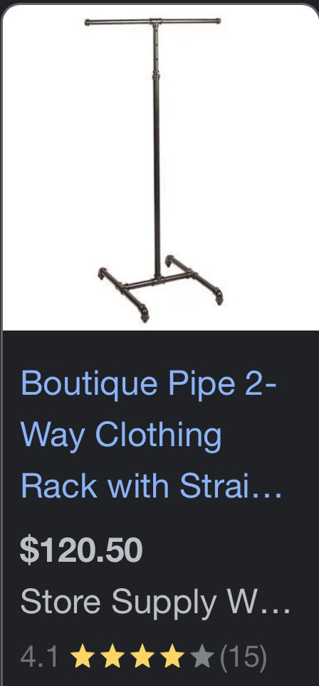 $80ea. / 2 Way Clothing Rack on Wheels / Great Condition / Boutique Equipment