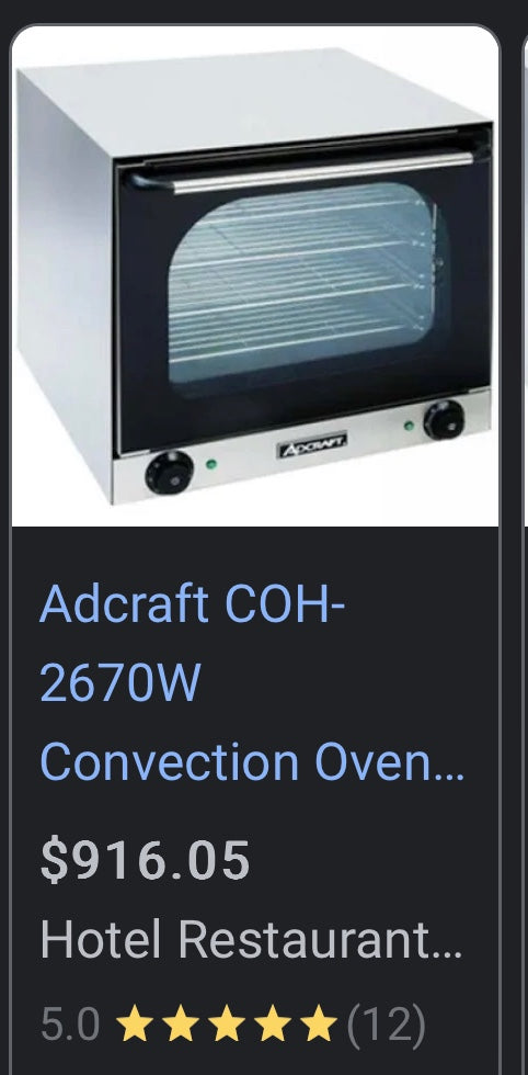 $650 / Adcraft Countertop Convection Oven / Verified by Licensed Tech