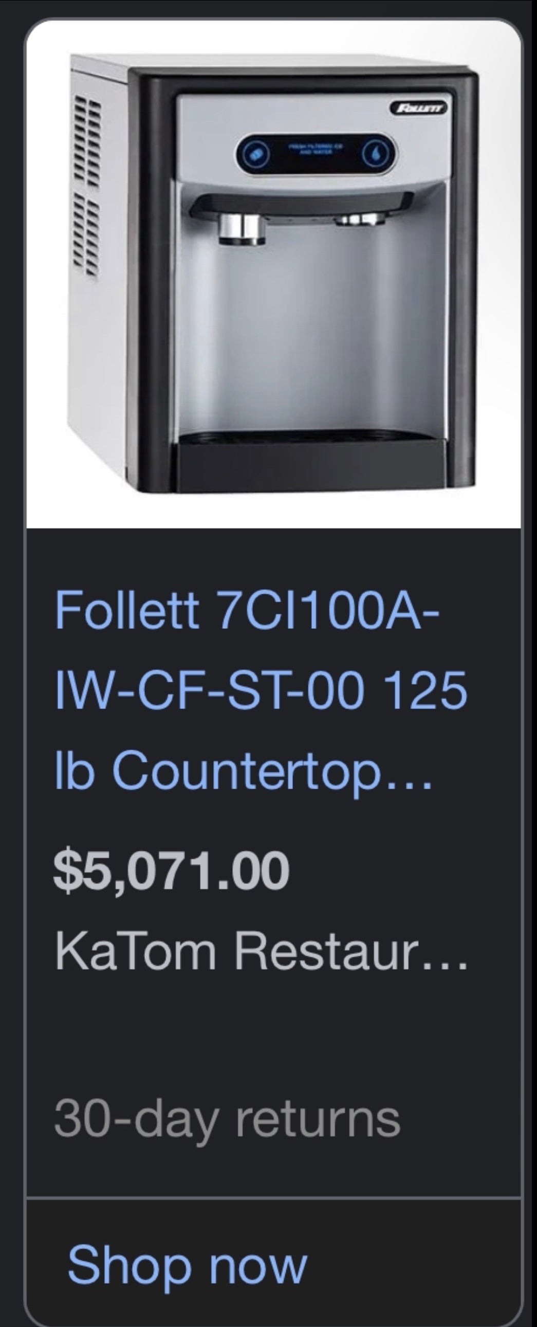 $3500 / Follett Countertop Ice Machine / Tested by Licensed Tech / Ready for Pickup or Shipment