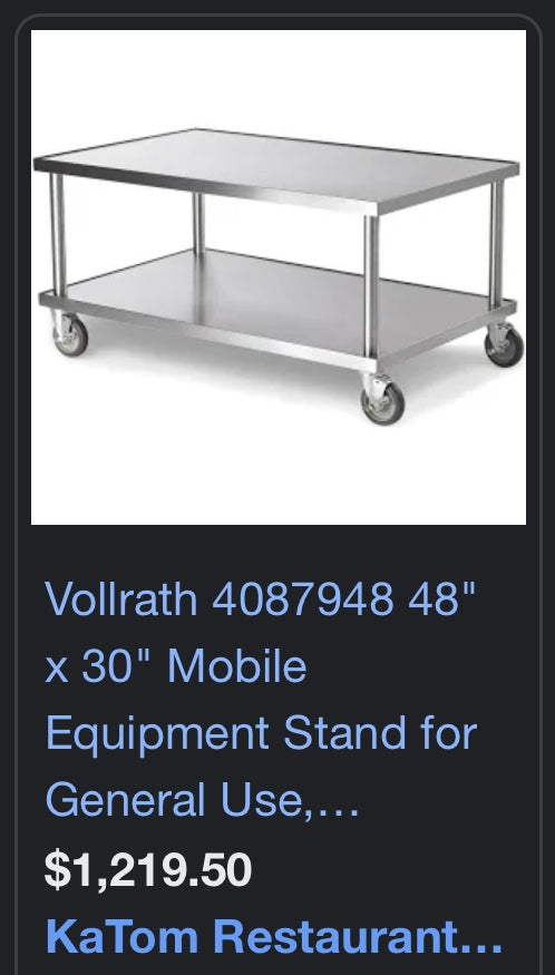 $800 / 4ft Long Mobile Equipment Stand / Great Piece / Great Condition / Restaurant Equipment