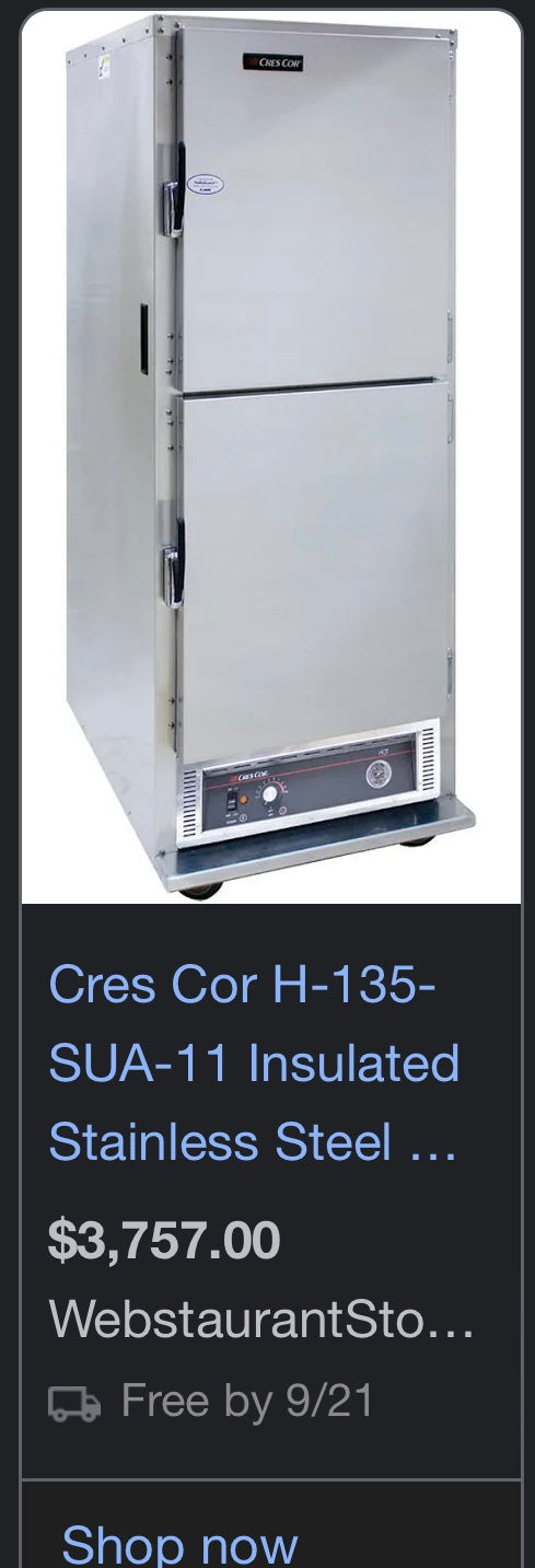 $1800 OBO / Cres Cor Heated Holding Cabinet / Restaurant Equipment / BBQ Warmer / Catering Warmer / Catering Equipment / Ready For Pickup