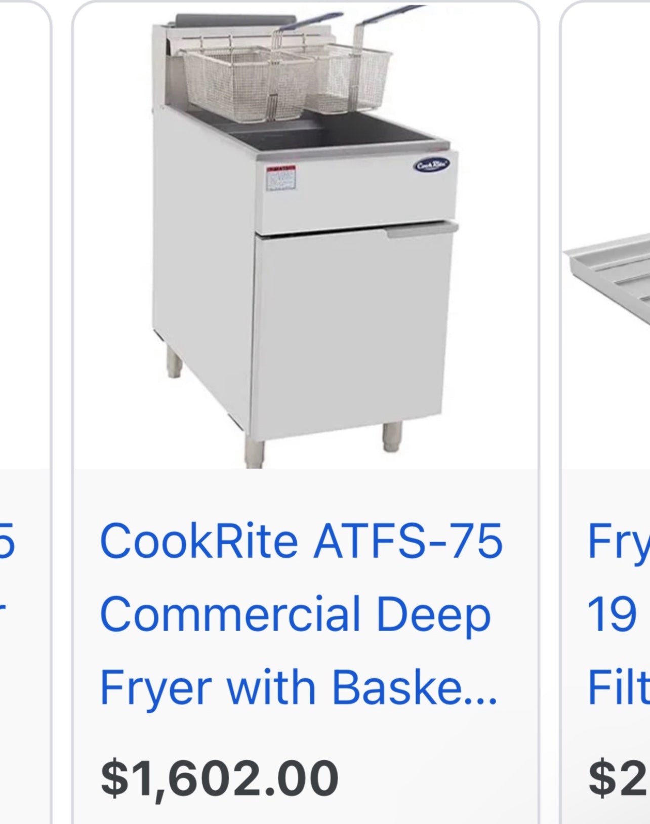 $1200 ea. / CookRite 75lb Natural Gas Fryer / Less Than 1 Year Old / Tested and Ready to Operate / Ready for Pickup or Delivery