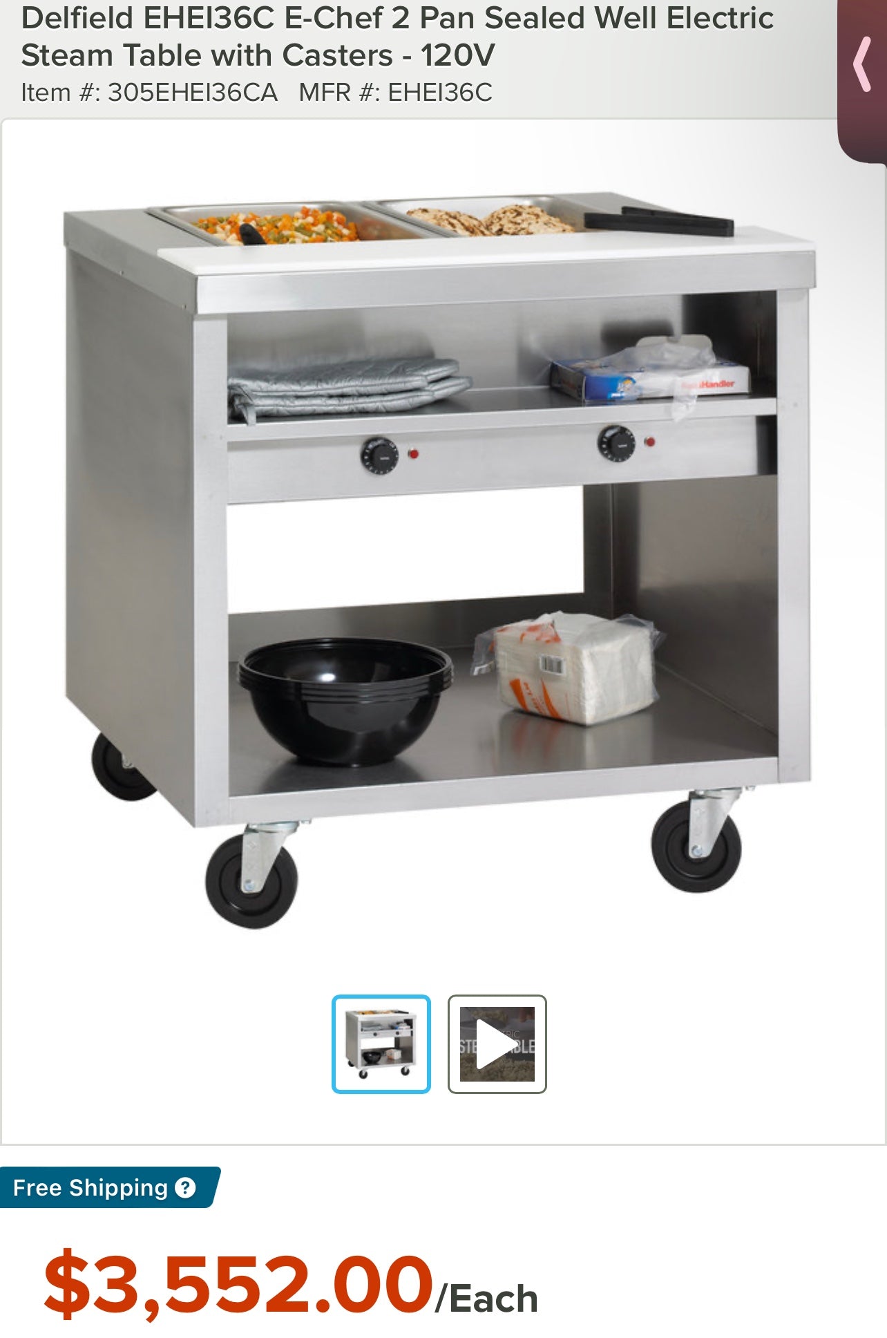 2400 OBO / 2 Well Delfield Steam Table / Tested by Licensed Tech / Re