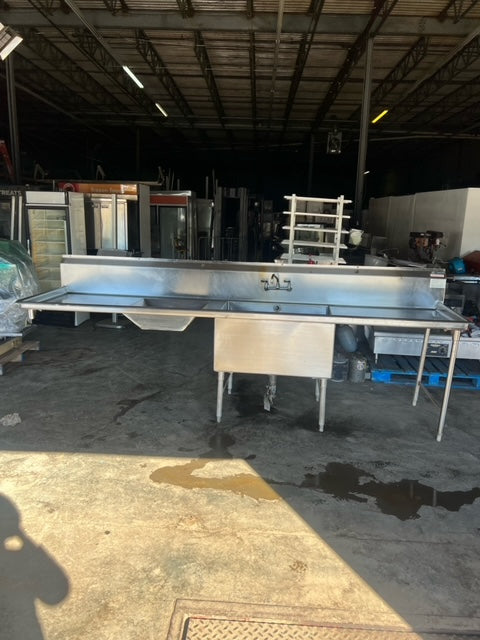 $1700 / 11 Ft Stainless Steel Sink w/ Sliding Compartment / Restaurant Equipment / Commercial Equipment