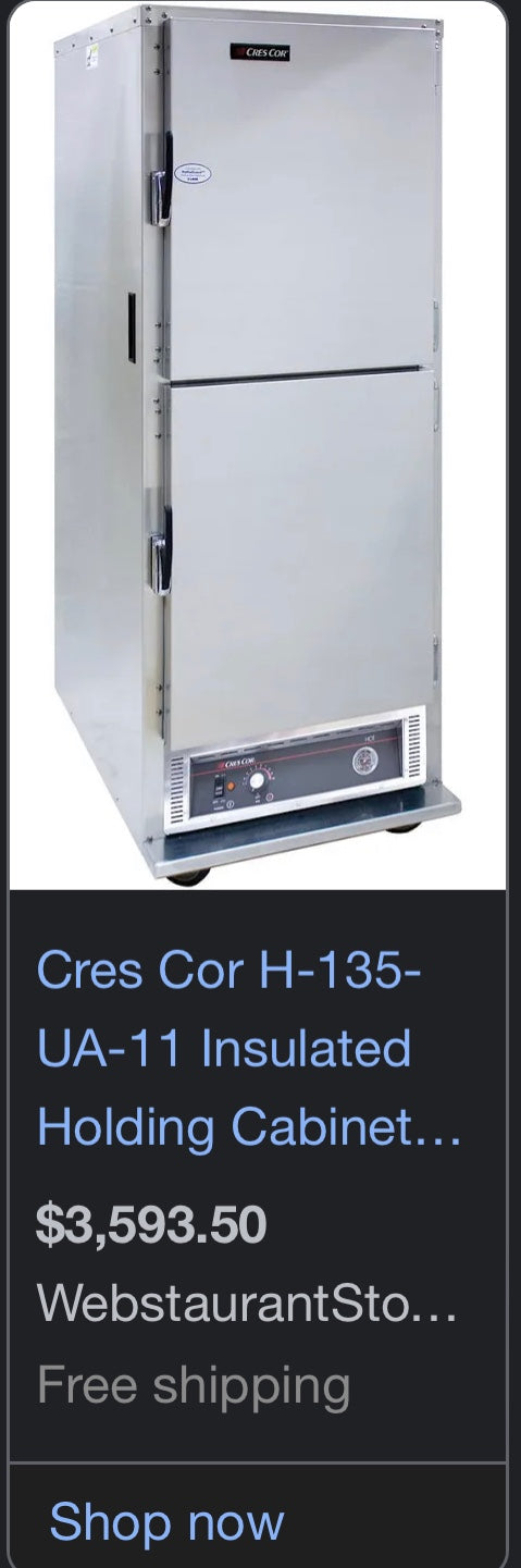 $2500ea / Cres Cor H-135 Heated Holding Cabinet / NSF Certified / Verified by Licensed Technician