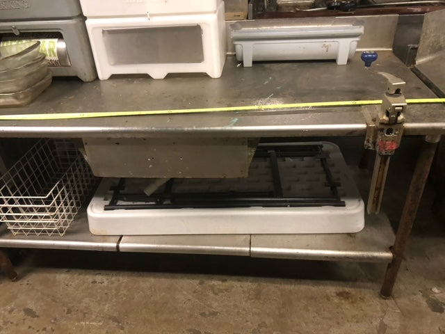 $500 / 72x30 Stainless Steel w/ Backsplash Bottom Shelf, Can Opener