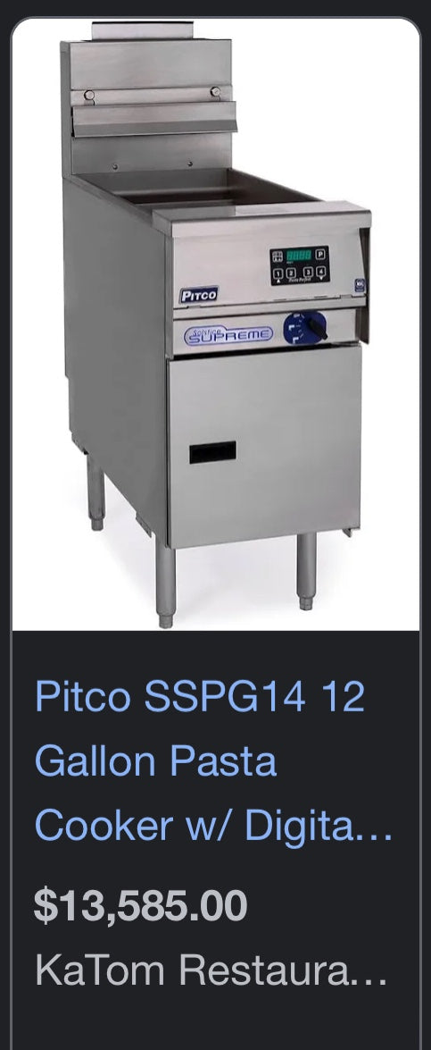 $10,000 / Pitco 12 Gal Pasta Cooker Digital Control / Restaurant Equipment