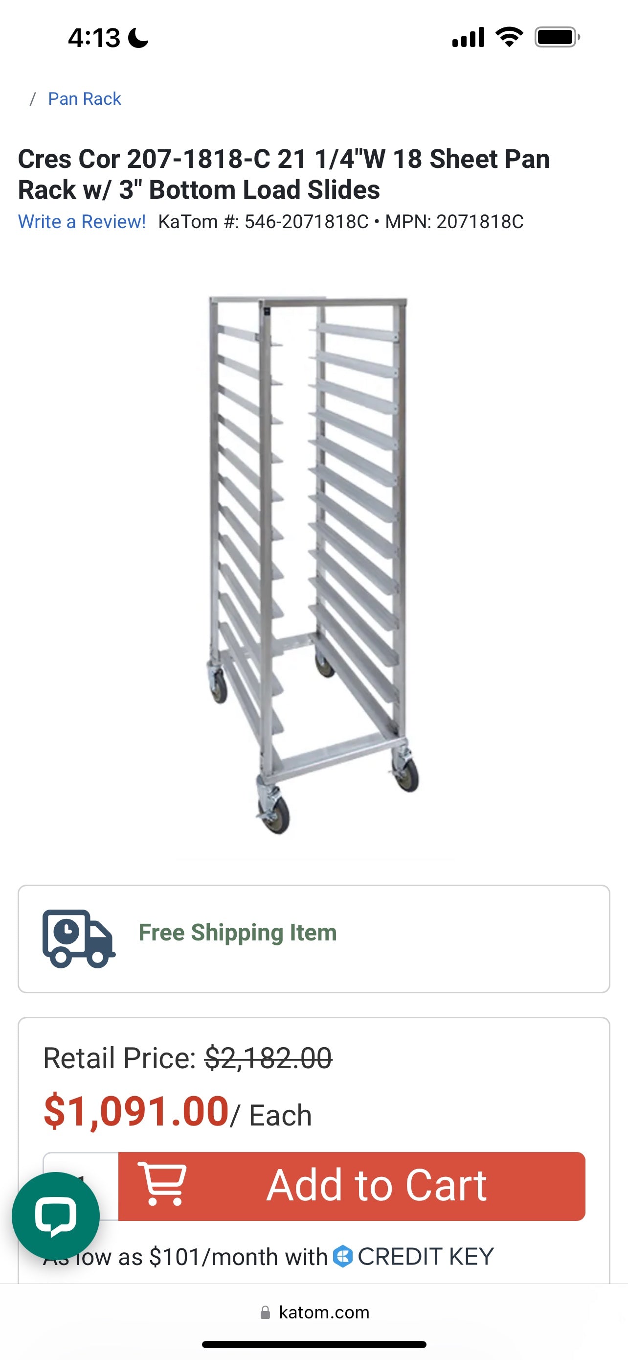 $800ea. / 9 Cres Cor Rolling Sheet Pan Racks / Great Condition / Shipping Available / Bakery Equipment