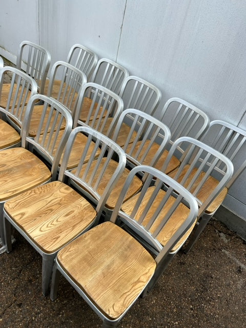 $55ea. / Aluminum Framed Wood Bottom Restaurant Chairs / Great Condition / 15 In Stock