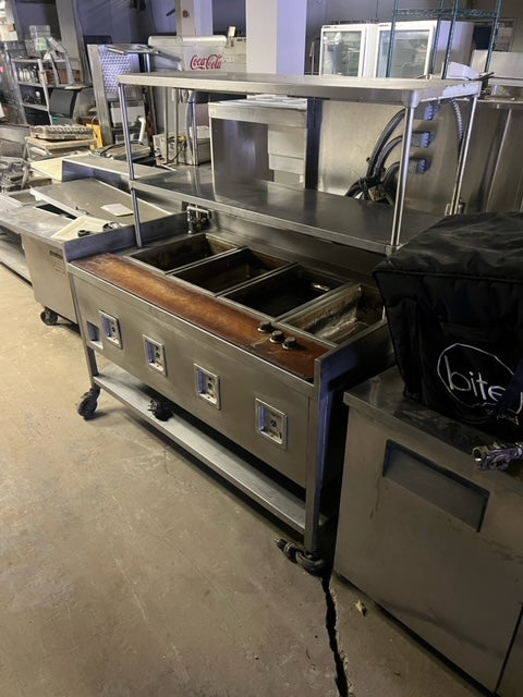 $2200 / 4 Well Electric Steam Table w/ Storage Rack / Great Piece / 4 Bay Warmer / Restaurant Equipment