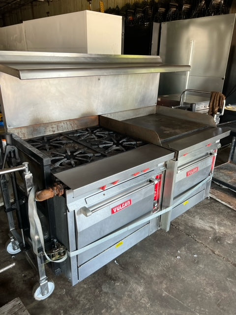 $5000 OBO / Vulcan 4 Burner w/ 4ft Flat Grill / Great Condition / Natural Gas / Restaurant Equipment / Certified By Tech