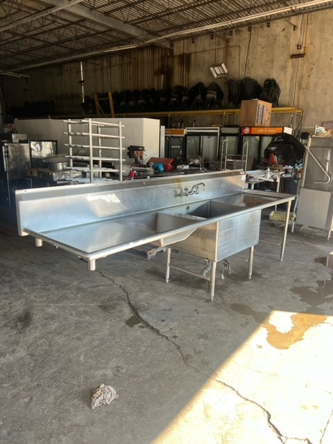 $1700 / 11 Ft Stainless Steel Sink w/ Sliding Compartment / Restaurant Equipment / Commercial Equipment