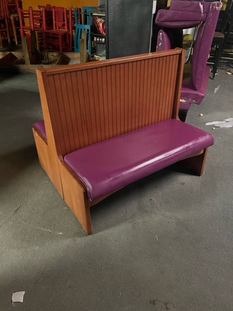 $300 / Double Purple Wood Frame Restaurant Booth