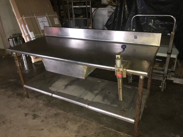 $500 / 72x30 Stainless Steel w/ Backsplash Bottom Shelf, Can Opener