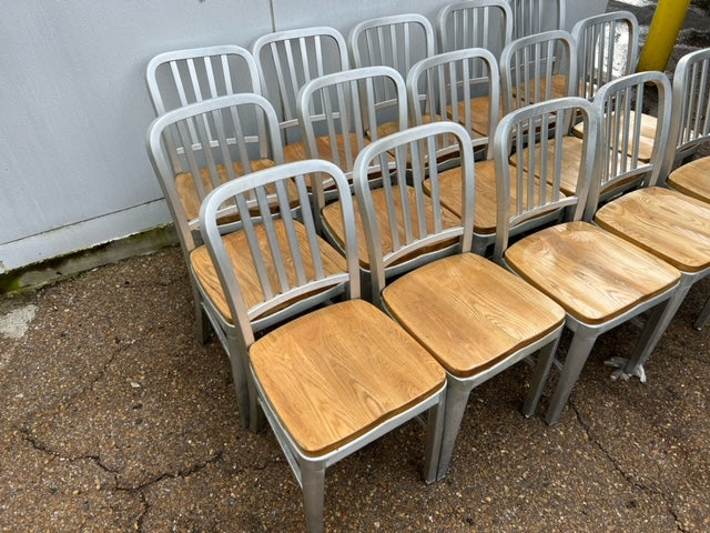 $55ea. / Aluminum Framed Wood Bottom Restaurant Chairs / Great Condition / 15 In Stock