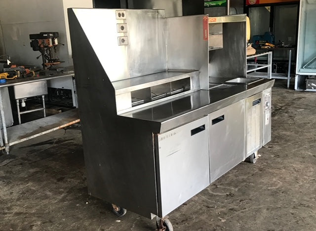 $5000 OBO / Stainless Steel Full Prep Station w/ Cold-table and Warmer Wheel / Multiple Outlets / Multiple Compartments / Quality Unit / Certified by Licensed Technitican