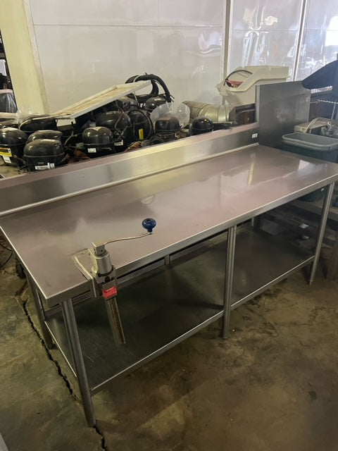 $600 OBO / 72in x 30in Full Stainless Table / Stainless Storage Shelf / Can Opener / Restaurant Equipment / Heavy Duty