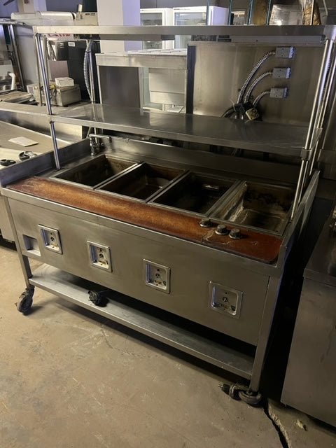 $2200 / 4 Well Electric Steam Table w/ Storage Rack / Great Piece / 4 Bay Warmer / Restaurant Equipment