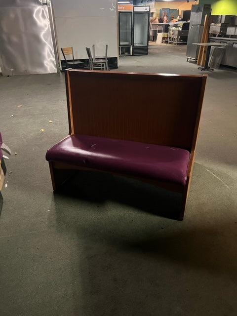 $300 / Double Purple Wood Frame Restaurant Booth