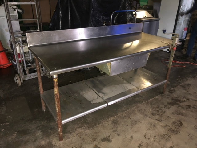 $500 / 72x30 Stainless Steel w/ Backsplash Bottom Shelf, Can Opener