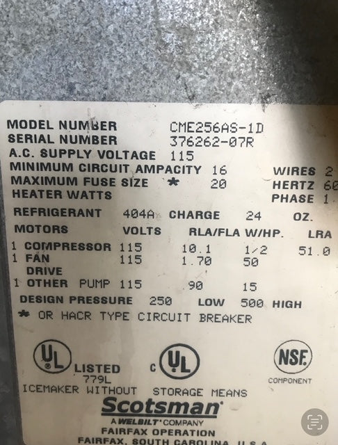 $3500 / Scottsman 500lb Ice Machine Head and Bin / Great Condition / Tested by Licensed Technitican / Ready for Pickup or Delivery