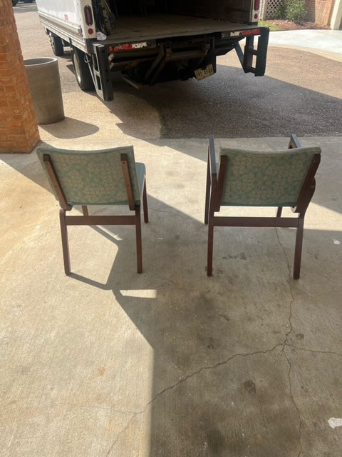 $45ea. / Cushion Teal Wooden Framed Commercial Chairs / Strong and Sturdy / 50 In Stock