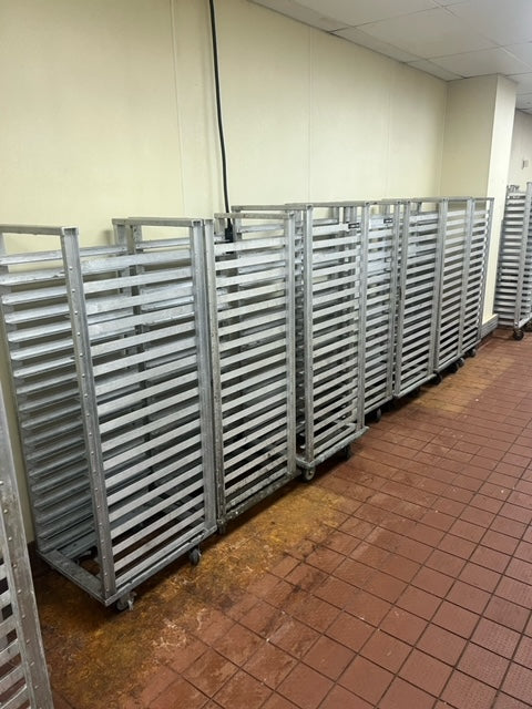 $800ea. / 9 Cres Cor Rolling Sheet Pan Racks / Great Condition / Shipping Available / Bakery Equipment