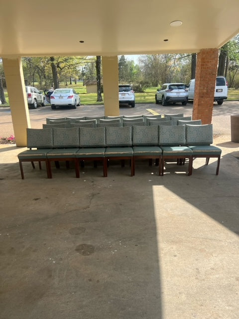 $45ea. / Cushion Teal Wooden Framed Commercial Chairs / Strong and Sturdy / 50 In Stock