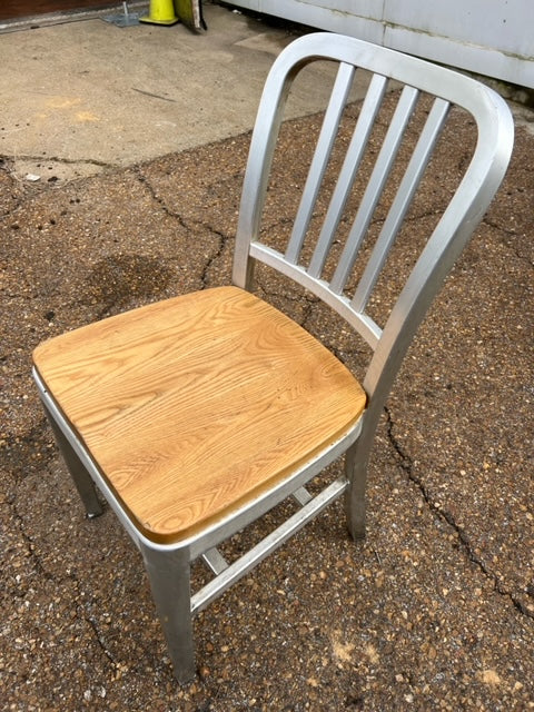 $55ea. / Aluminum Framed Wood Bottom Restaurant Chairs / Great Condition / 15 In Stock