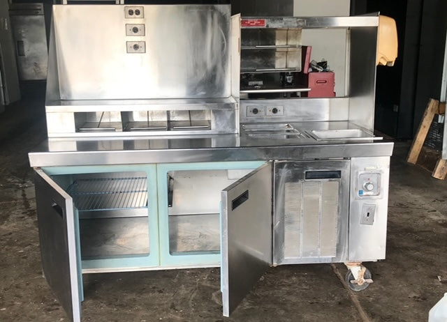 $5000 OBO / Stainless Steel Full Prep Station w/ Cold-table and Warmer Wheel / Multiple Outlets / Multiple Compartments / Quality Unit / Certified by Licensed Technitican