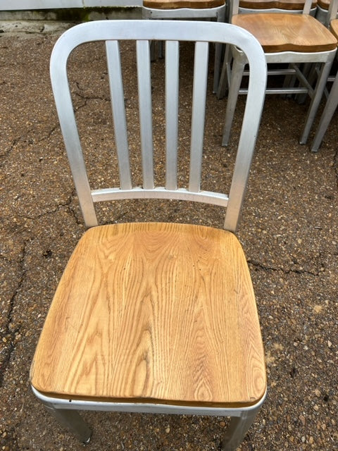 $55ea. / Aluminum Framed Wood Bottom Restaurant Chairs / Great Condition / 15 In Stock