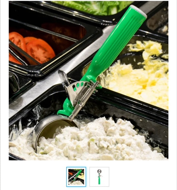 Vollrath 47142 Jacob's Pride #12 Green Thumb Press Disher - 2.66 oz.