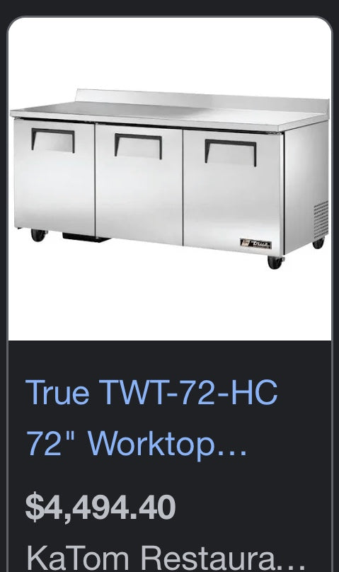 $3000 and Up / Verified TRUE 3 Door Worktop / NSF CERTIFIED / Ready For Delivery