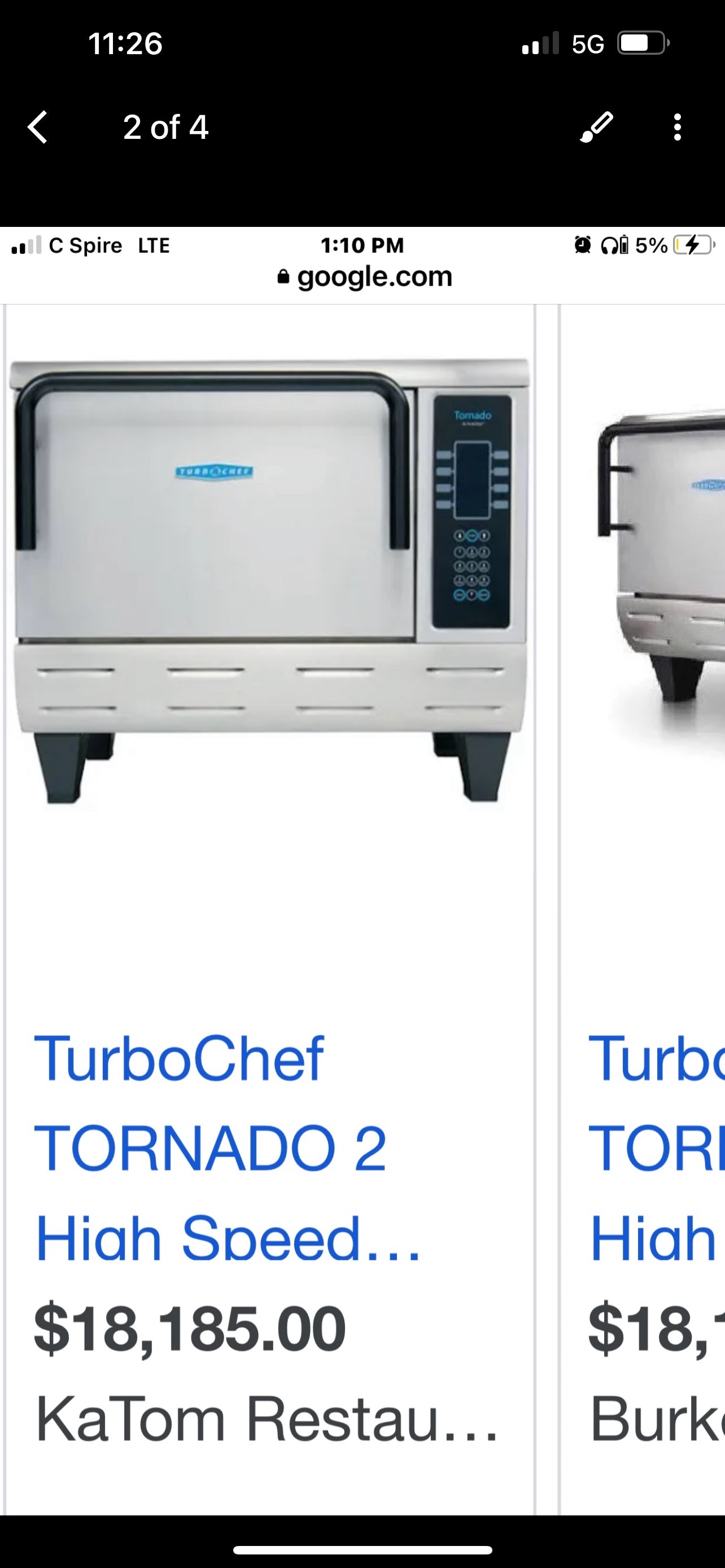 $3000 / Turbo Chef Tornado Countertop Convection Oven / MN:NGCD6 / Amazing Condition / Certified By Licensed Tech