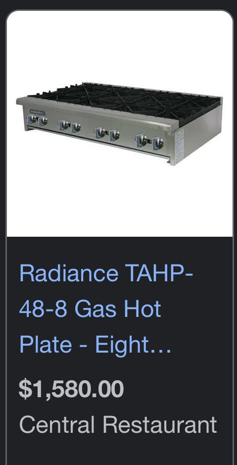 $1000 / Radiance Counter-Top 8 Burner HotPlate / Verified Quality Assu –  CapitalRestaurantSupply