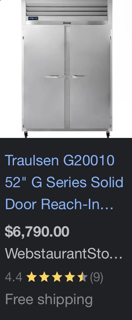 $4500 / Traulsen G20010 52" G Series Solid Door Reach-In Refrigerator with Left / Right Hinged Doors